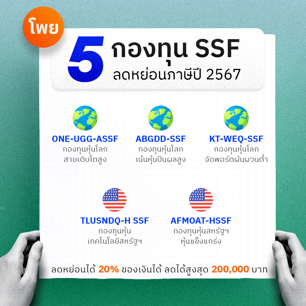 แนะนำกองทุน SSF ลดหย่อนภาษีปี 2567